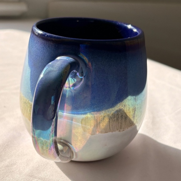 Meritage Blue Luster Reactive Glaze Stoneware 4.5" Mug - Picture 2 of 6